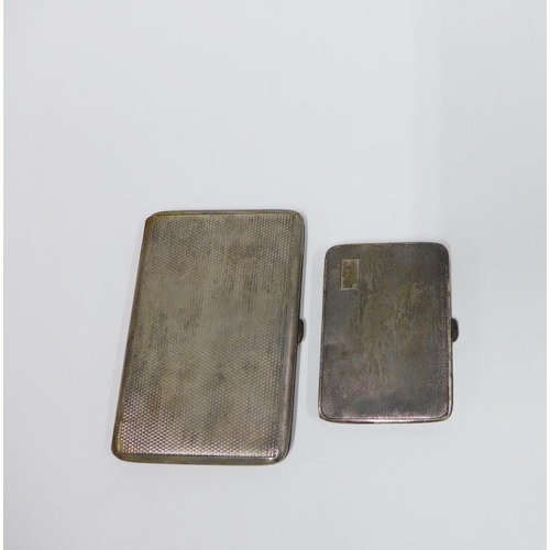 364 - Two George V silver cigarette cases with Birmingham hallmarks for 1929 7 1930, largest 12cm (2)