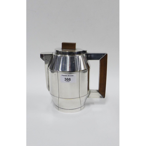 366 - Art Deco silver plated coffee pot, 18cm high