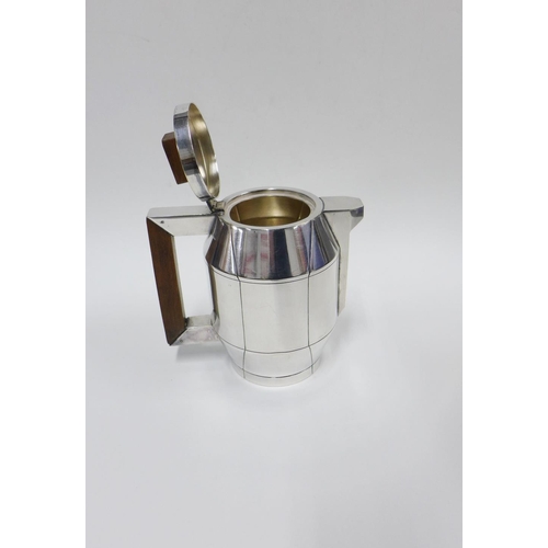 366 - Art Deco silver plated coffee pot, 18cm high