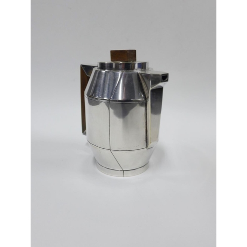 366 - Art Deco silver plated coffee pot, 18cm high