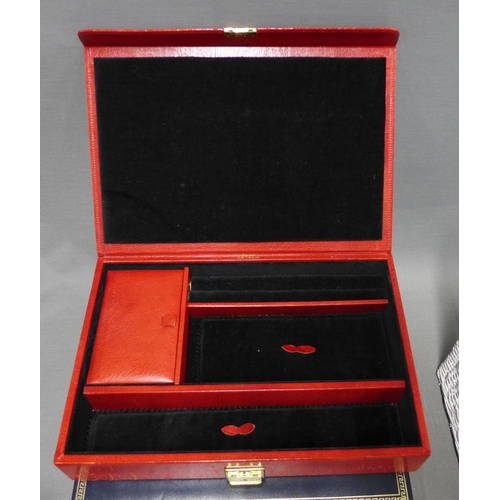 374 - Four leather jewellery boxes and a quantity of empty jewel boxes (a lot)