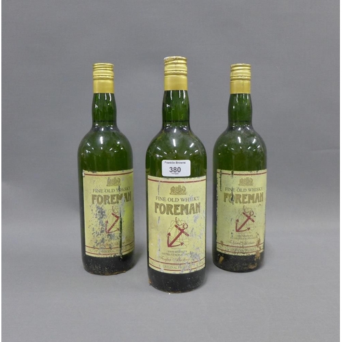 380 - Foreman Fine Old Whisky, blend, 40% vol 1 litre, three bottles  (3)