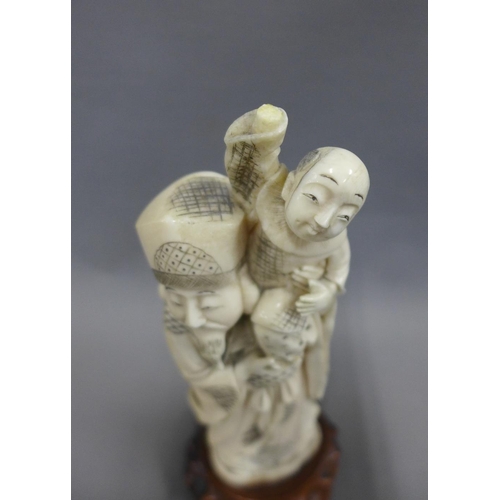 386 - Early 20th century Japanese ivory okimono (a/f) approx 25cm