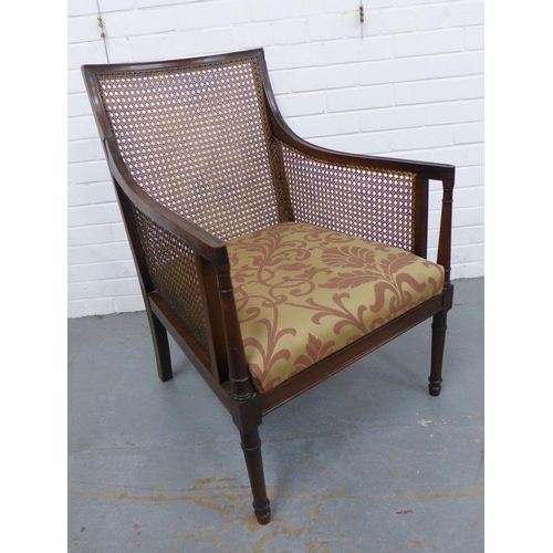 405 - Mahogany Bergere armchair, 89 x 59cm