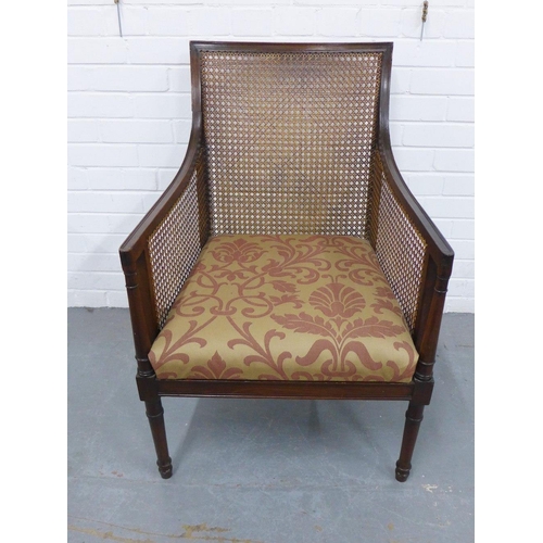 405 - Mahogany Bergere armchair, 89 x 59cm