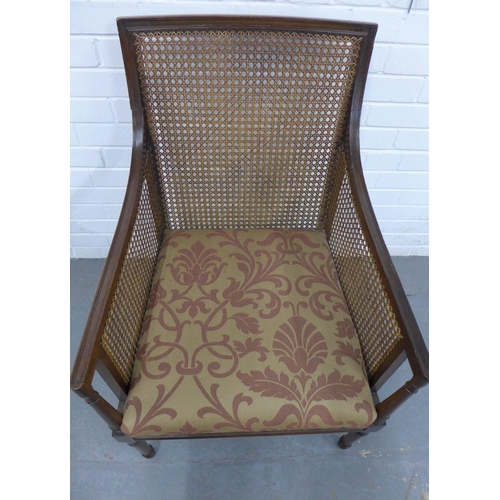 405 - Mahogany Bergere armchair, 89 x 59cm