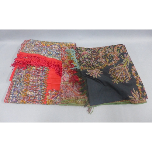 415 - Two Paisley shawls, largest 355 x 60cm  (2)