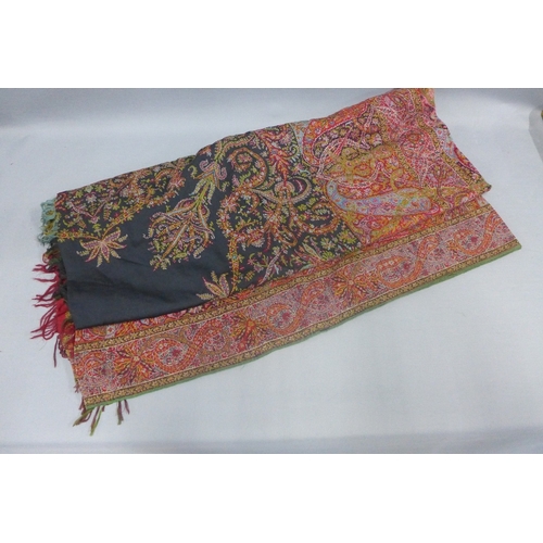 415 - Two Paisley shawls, largest 355 x 60cm  (2)