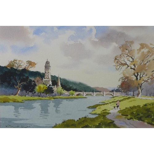 104 - Joseph Maxwell Stuart (SCOTTISH b.1956) 'River Tweed, Peebles', watercolour, signed and framed under... 