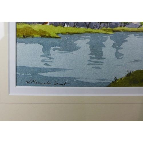 104 - Joseph Maxwell Stuart (SCOTTISH b.1956) 'River Tweed, Peebles', watercolour, signed and framed under... 