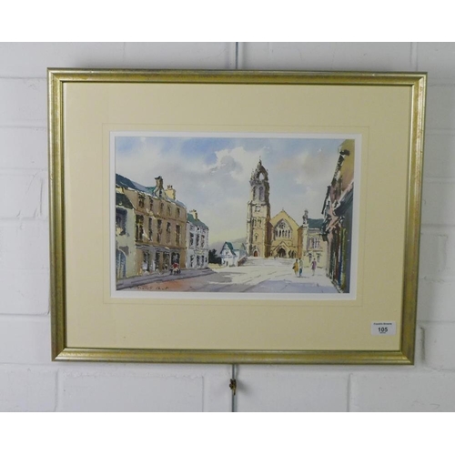 105 - Joseph Maxwell Stuart (SCOTTISH b.1956) 'Peebles', watercolour, signed and framed under glass, 34 x ... 