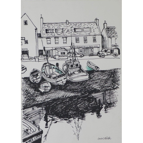 113 - Jack Firth RSW (SCOTTISH 1917 - 2010) 'Kings Lynn', ink sketch, signed and framed under glass, 20 x ... 