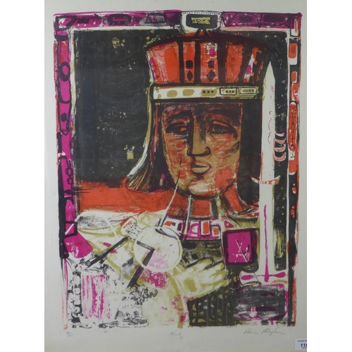 116 - Sir Robin Philipson R.A., P.R.S.A., F.R.S.A., R.S.W. (SCOTTISH, 1916-1992) 'King' a screenprint, sig... 