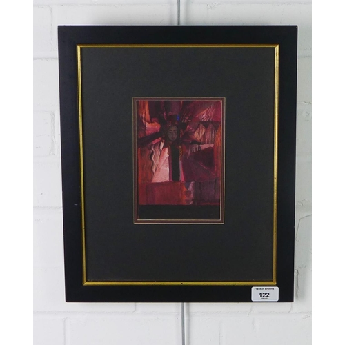 122 - Ethel Walker, 'Red Head', watercolour, signed and dated '72,  framed under glass with a Torrance Gal... 