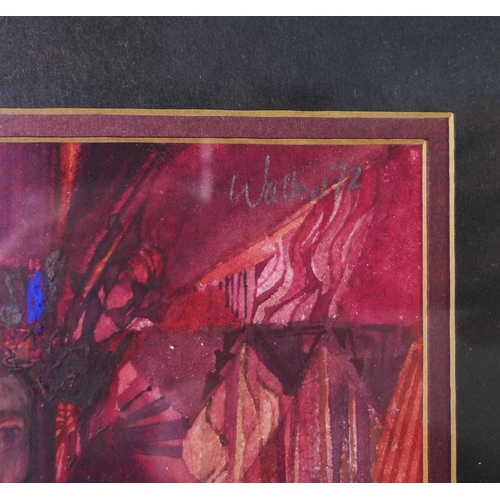 122 - Ethel Walker, 'Red Head', watercolour, signed and dated '72,  framed under glass with a Torrance Gal... 