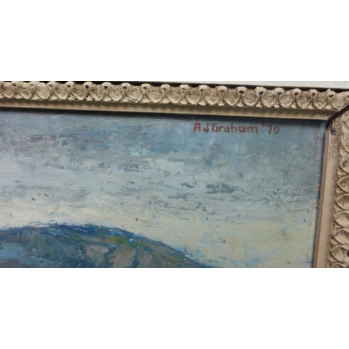 21 - Alasdair J. Graham, 'River Finnan near Tynedrum', oil o n board, signed and dated '70, framed, 42 x ... 