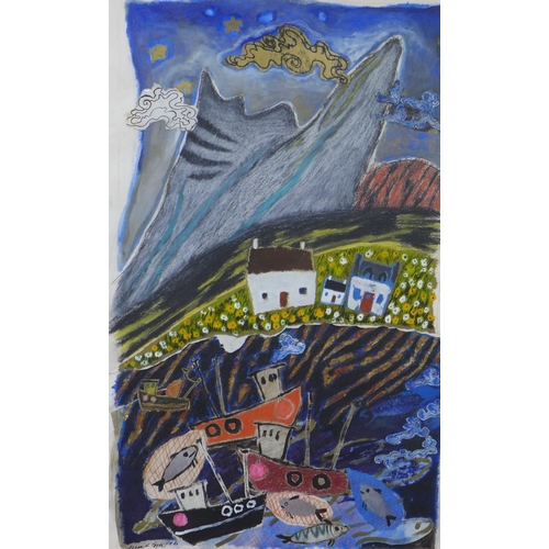 73 - WITHDRAWN
Ingebjorg L. Smith, 'Under the crag and mountain', mixed media, signed and dated '96, fram... 