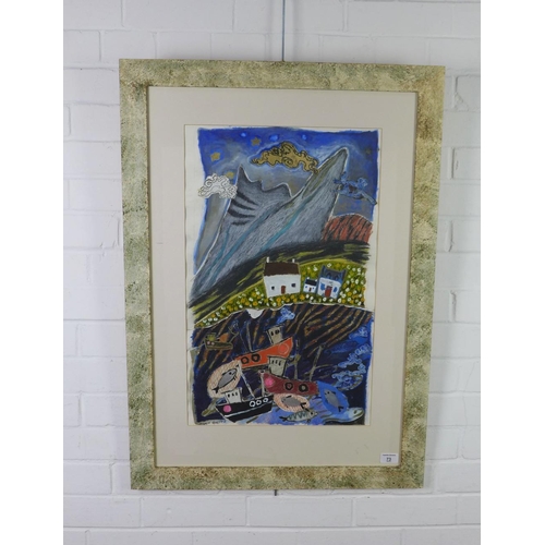 73 - WITHDRAWN
Ingebjorg L. Smith, 'Under the crag and mountain', mixed media, signed and dated '96, fram... 