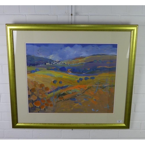 79 - Enid Foote Watts, (SCOTTISH 1924 - 2003), 'Distant Killearn' oil on board, signed and dated '97, fra... 