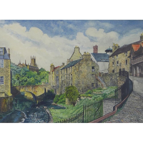 84 - May.A.B. Beale, 'The Dean Village', watercolour, signed with initials MABB and framed under glass wi... 