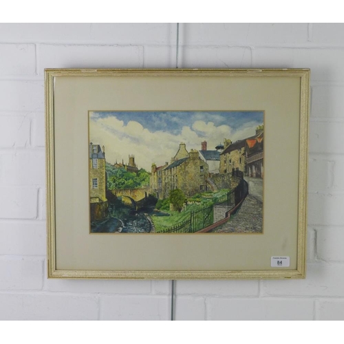 84 - May.A.B. Beale, 'The Dean Village', watercolour, signed with initials MABB and framed under glass wi... 