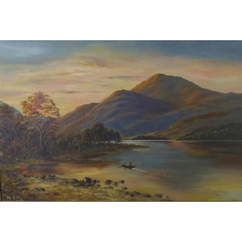 85 - M.B Yeoman, 'Ben Venue, Loch Achray', oil on canvas, signed with initials, in a moulded gilt frame, ... 