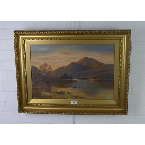 85 - M.B Yeoman, 'Ben Venue, Loch Achray', oil on canvas, signed with initials, in a moulded gilt frame, ... 