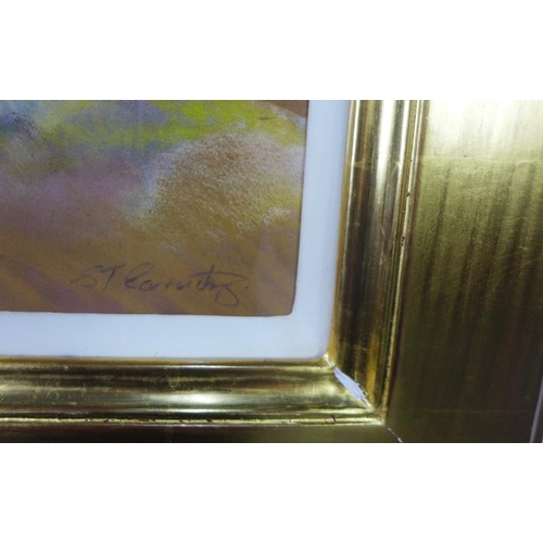 94 - S.J. Carruthers, 'Auchtalean', pastel, signed and framed under glass, 38 x 40