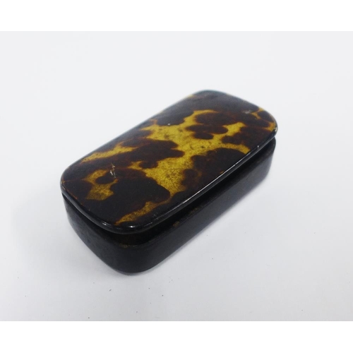 10 - Mother of pearl and tortoiseshell visiting card case, 10cm, a Georgian tortoiseshell and papier mach... 