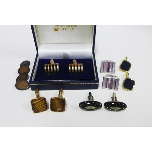 29 - A collection of Gents cufflinks and tiepins to include a selection of silver Dunhill tiepins, etc (a... 