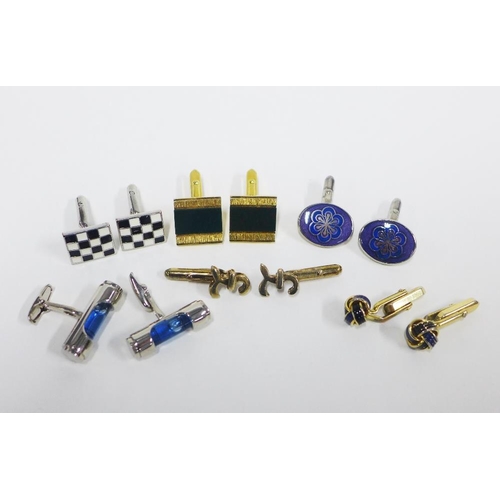 29 - A collection of Gents cufflinks and tiepins to include a selection of silver Dunhill tiepins, etc (a... 