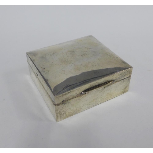 51 - George V silver box, cedar lined, Birmingham 1924, 8 x 8.5cm