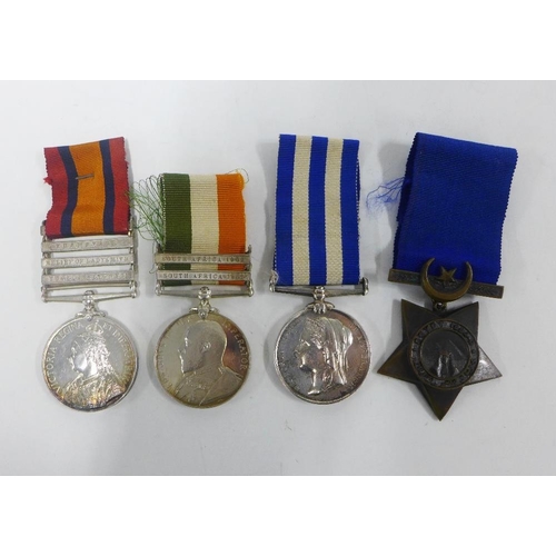 71 - Durham Light Infantry medals to include Queen Victoria Egypt medal, awarded to 878 PTE. C McDermott ... 