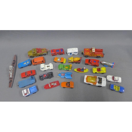 342 - Collection of vintage Matchbox diecast cars and other vehicles, playworn, (a lot)