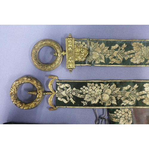 348 - Collection of late 19th and early 20th century textile bell pulls, (a lot)