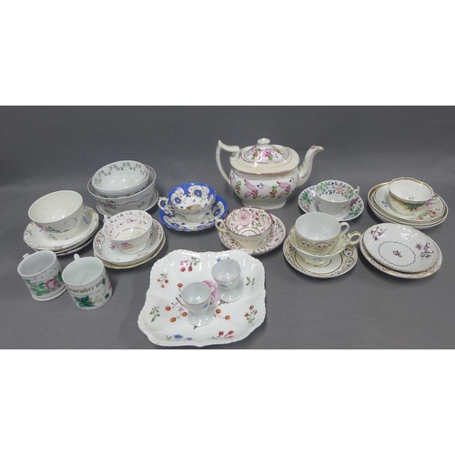 352 - Quantity of English 18th and 19th century tableware's to include cups and saucer, teapot, etc (a lot... 