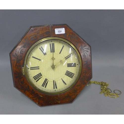 354 - Late 19th . early 20th century octagonal wall clock