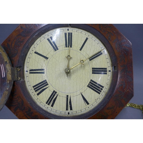 354 - Late 19th . early 20th century octagonal wall clock