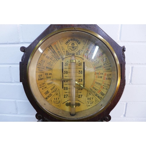 364 - Admiral Fitzroy oak barometer, 105 x 31cm