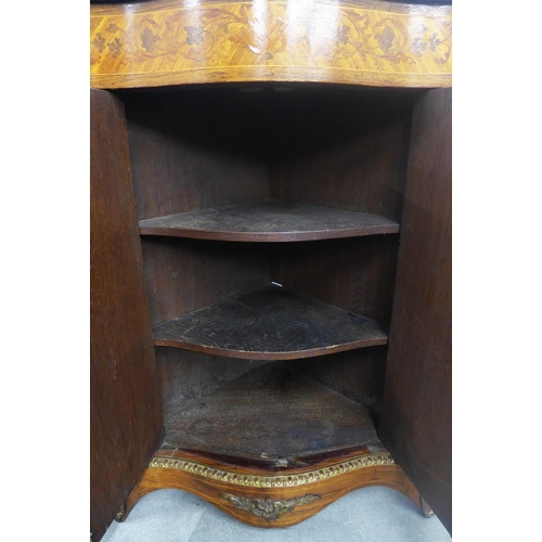 374 - French kingwood , marquetry and gilt metal mounted corner cabinet