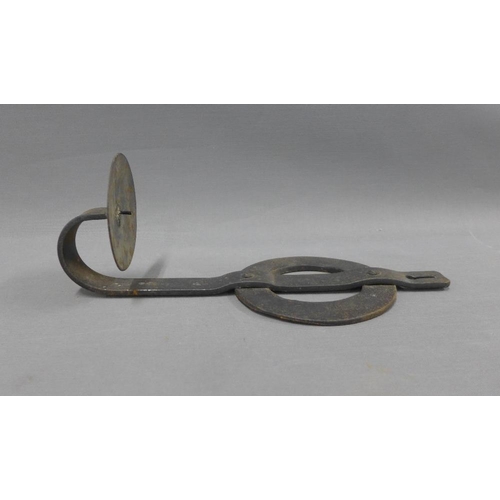 411 - Wrought iron candle scones, 30cm long (3)