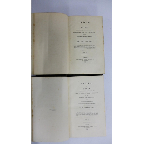 418 - 19th century books to include Rickards' India, Vol I & II, Clarendon's History of the Rebellion Vol ... 