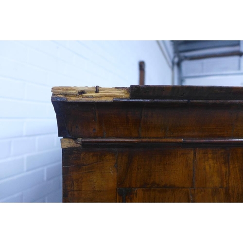 427 - Walnut chest on stand, the rectangular top over three short and three graduating long drawers, the b... 