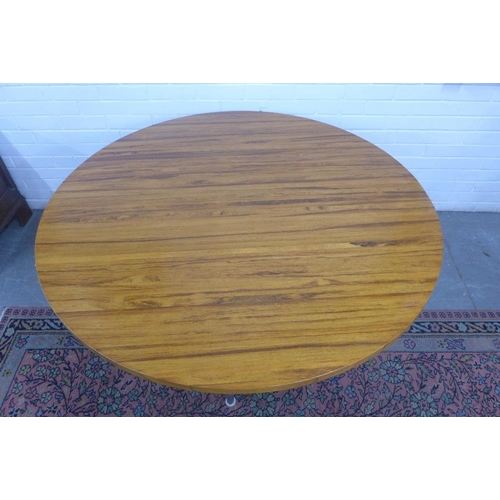 429 - Dining table with Castelli aluminium base and later circular faux rosewood top, 130 x 66cm