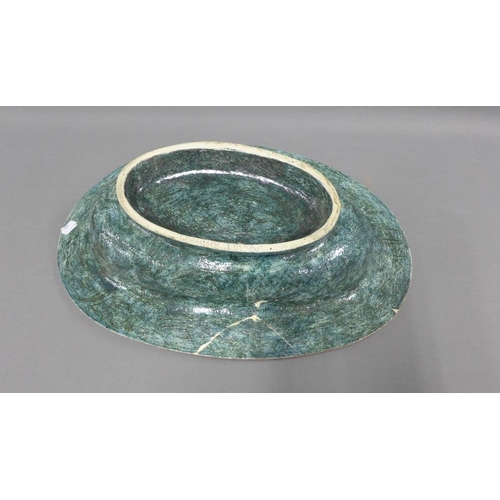 409 - Anna Lambert studio pottery bowl (with restoration) 53 X 35cm