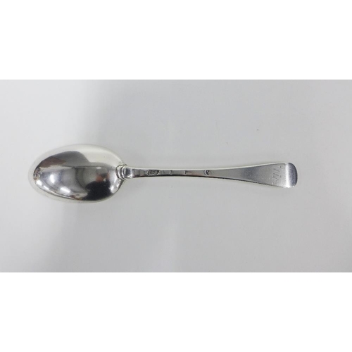 36 - George II silver Hanoverian  table spoon, Andrew Archer, London 1723, 19.5cm