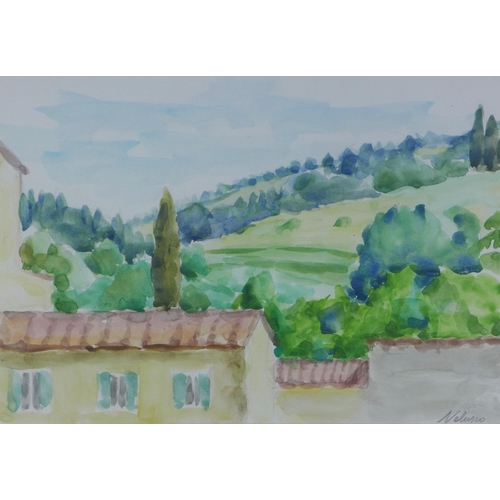 102 - Salti Nelusco, 'Firenze', watercolour, signed and dated 1990, Flying Colours Gallery label verso, 47... 