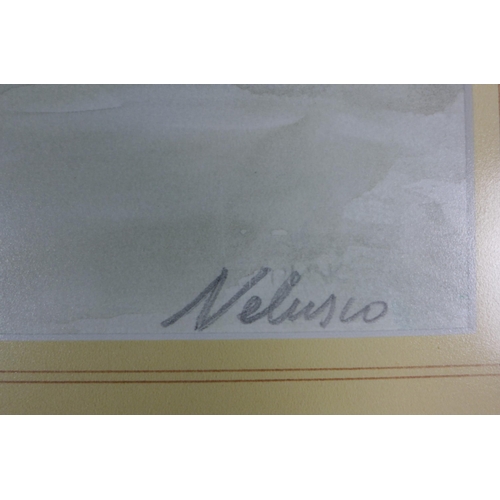 102 - Salti Nelusco, 'Firenze', watercolour, signed and dated 1990, Flying Colours Gallery label verso, 47... 