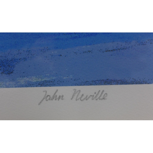 103 - John Neville, 'Firth of Lorne II', coloured screen print No. 3/10, signed in pencil and framed under... 