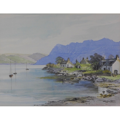 111 - Jack Beddows, (1943 - 1993)  'Plockton, Loch Carron', watercolour, signed and dated '80, framed unde... 